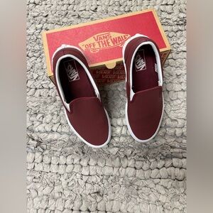Vans Perf Leather Slip-On Shoes in Port